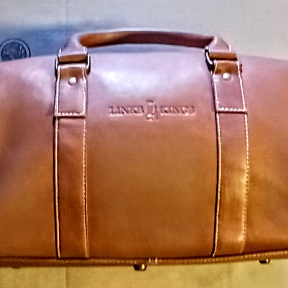 Links and Kings Tan Leather Club Duffle